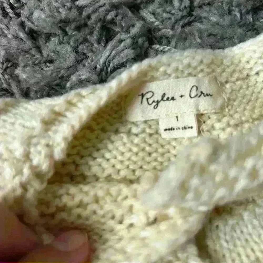 Rylee+Cru Tan Wool Blend Button Down Cardigan Sz 1